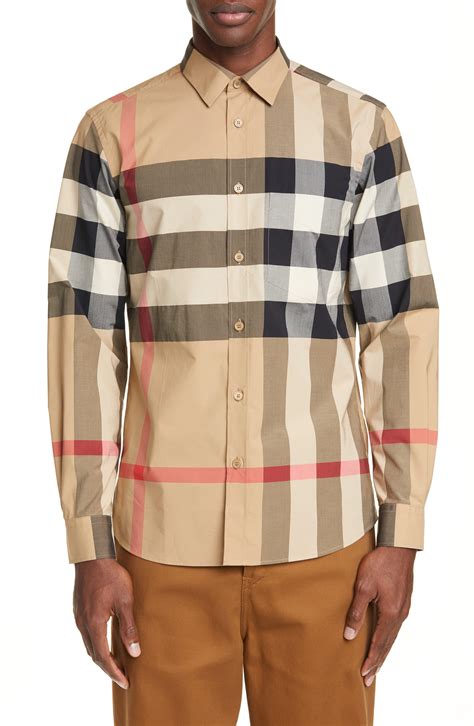 burberry plaid button up|burberry signatures for men.